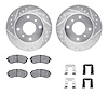 7512-67133 Drilled/Slotted Brake Rotors w/5000 Advanced Brake Pads Kit & Hardware [Silver], 1989-1996 Infiniti/Nissan, Position: - image 1