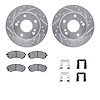 7512-67172 Drilled/Slotted Brake Rotors w/5000 Advanced Brake Pads Kit & Hardware [Silver], 1994-1996 Infiniti/Nissan, Position: - image 1