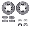 7512-67180 Drilled/Slotted Brake Rotors w/5000 Advanced Brake Pads Kit & Hardware [Silver], 1986-1986 Infiniti/Nissan, Position: - image 1