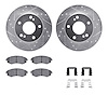 7512-67317 Drilled/Slotted Brake Rotors w/5000 Advanced Brake Pads Kit & Hardware [Silver], 1996-1996 Infiniti/Nissan, Position: - image 1