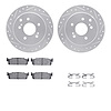 7512-68002 Drilled/Slotted Brake Rotors w/5000 Advanced Brake Pads Kit & Hardware [Silver], 1994-1996 Infiniti/Nissan, Position: - image 1