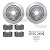 7512-68017 Drilled/Slotted Brake Rotors w/5000 Advanced Brake Pads Kit & Hardware [Silver], Fits Select Infiniti/Nissan, Positio - image 1