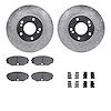 7512-68023 Drilled/Slotted Brake Rotors w/5000 Advanced Brake Pads Kit & Hardware [Silver], 1990-1995 Infiniti/Nissan, Position: - image 1