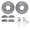 7512-72004 Drilled/Slotted Brake Rotors w/5000 Advanced Brake Pads Kit & Hardware [Silver], 1981-1987 Multiple Makes/Models, Pos - image 1