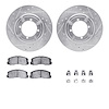 7512-72015 Drilled/Slotted Brake Rotors w/5000 Advanced Brake Pads Kit & Hardware [Silver], 1984-1984 Mitsubishi, Position: Fron - image 1