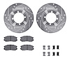 7512-72031 Drilled/Slotted Brake Rotors w/5000 Advanced Brake Pads Kit & Hardware [Silver], 1992-1992 Mitsubishi, Position: Fron - image 1