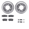 7512-72033 Drilled/Slotted Brake Rotors w/5000 Advanced Brake Pads Kit & Hardware [Silver], 2004-2004 Mitsubishi, Position: Rear - image 1