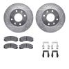 7512-72035 Drilled/Slotted Brake Rotors w/5000 Advanced Brake Pads Kit & Hardware [Silver], 1998-1998 Mitsubishi, Position: Fron - image 1