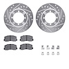 7512-72059 Drilled/Slotted Brake Rotors w/5000 Advanced Brake Pads Kit & Hardware [Silver], 1983-1983 Mitsubishi, Position: Fron - image 1