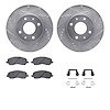 7512-72063 Drilled/Slotted Brake Rotors w/5000 Advanced Brake Pads Kit & Hardware [Silver], 2004-2004 Mitsubishi, Position: Fron - image 1