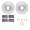 7512-72065 Drilled/Slotted Brake Rotors w/5000 Advanced Brake Pads Kit & Hardware [Silver], 2008-2015 Mitsubishi, Position: Fron - image 1