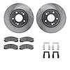 7512-72069 Drilled/Slotted Brake Rotors w/5000 Advanced Brake Pads Kit & Hardware [Silver], 2009-2015 Mitsubishi, Position: Fron - image 1