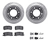 7512-72073 Drilled/Slotted Brake Rotors w/5000 Advanced Brake Pads Kit & Hardware [Silver], 2000-2006 Mitsubishi, Position: Rear - image 1