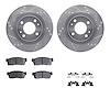 7512-72076 Drilled/Slotted Brake Rotors w/5000 Advanced Brake Pads Kit & Hardware [Silver], 2012-2017 Mitsubishi, Position: Fron - image 1