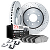 7512-72314 Drilled/Slotted Brake Rotors w/5000 Advanced Brake Pads Kit & Hardware [Silver], 2012-2020 Freightliner, Position: Fr - image 1