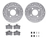 7512-73009 Drilled/Slotted Brake Rotors w/5000 Advanced Brake Pads Kit & Hardware [Silver], 1984-1995 Audi/Volkswagen, Position: - image 1