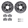 7512-73012 Drilled/Slotted Brake Rotors w/5000 Advanced Brake Pads Kit & Hardware [Silver], 1986-2000 Audi/Volkswagen, Position: - image 1