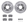 7512-73025 Drilled/Slotted Brake Rotors w/5000 Advanced Brake Pads Kit & Hardware [Silver], 1998-1998 Audi/Volkswagen, Position: - image 1