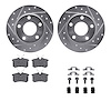 7512-73029 Drilled/Slotted Brake Rotors w/5000 Advanced Brake Pads Kit & Hardware [Silver], 1999-2002 Audi/Volkswagen, Position: - image 1