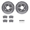 7512-73033 Drilled/Slotted Brake Rotors w/5000 Advanced Brake Pads Kit & Hardware [Silver], 2000-2002 Audi/Volkswagen, Position: - image 1