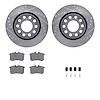 7512-73040 Drilled/Slotted Brake Rotors w/5000 Advanced Brake Pads Kit & Hardware [Silver], 2004-2005 Audi/Volkswagen, Position: - image 1