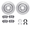 7512-73045 Drilled/Slotted Brake Rotors w/5000 Advanced Brake Pads Kit & Hardware [Silver], 2005-2011 Audi/Volkswagen, Position: - image 1