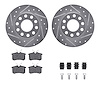 7512-73057 Drilled/Slotted Brake Rotors w/5000 Advanced Brake Pads Kit & Hardware [Silver], 2000-2008 Audi/Volkswagen, Position: - image 1