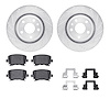 7512-73064 Drilled/Slotted Brake Rotors w/5000 Advanced Brake Pads Kit & Hardware [Silver], 2012-2013 Audi/Volkswagen, Position: - image 1