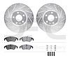 7512-73072 Drilled/Slotted Brake Rotors w/5000 Advanced Brake Pads Kit & Hardware [Silver], 2011-2011 Audi/Volkswagen, Position: - image 1