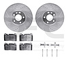 7512-73077 Drilled/Slotted Brake Rotors w/5000 Advanced Brake Pads Kit & Hardware [Silver], 2013-2017 Audi/Volkswagen, Position: - image 1