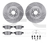 7512-73082 Drilled/Slotted Brake Rotors w/5000 Advanced Brake Pads Kit & Hardware [Silver], 2012-2014 Audi/Volkswagen, Position: - image 1