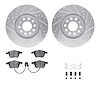 7512-73232 Drilled/Slotted Brake Rotors w/5000 Advanced Brake Pads Kit & Hardware [Silver], 2001-2005 Audi/Volkswagen, Position: - image 1