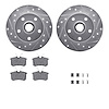 7512-74014 Drilled/Slotted Brake Rotors w/5000 Advanced Brake Pads Kit & Hardware [Silver], 1997-1998 Audi/Volkswagen, Position: - image 1