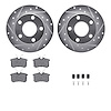 7512-74019 Drilled/Slotted Brake Rotors w/5000 Advanced Brake Pads Kit & Hardware [Silver], 1999-2001 Audi/Volkswagen, Position: - image 1