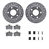 7512-74023 Drilled/Slotted Brake Rotors w/5000 Advanced Brake Pads Kit & Hardware [Silver], 1996-2001 Audi/Volkswagen, Position: - image 1