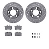 7512-74033 Drilled/Slotted Brake Rotors w/5000 Advanced Brake Pads Kit & Hardware [Silver], 1998-1998 Audi/Volkswagen, Position: - image 1