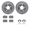 7512-74034 Drilled/Slotted Brake Rotors w/5000 Advanced Brake Pads Kit & Hardware [Silver], 1999-2006 Audi/Volkswagen, Position: - image 1