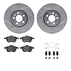 7512-74036 Drilled/Slotted Brake Rotors w/5000 Advanced Brake Pads Kit & Hardware [Silver], 1999-1999 Audi/Volkswagen, Position: - image 1
