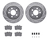7512-74047 Drilled/Slotted Brake Rotors w/5000 Advanced Brake Pads Kit & Hardware [Silver], 2000-2006 Audi/Volkswagen, Position: - image 1
