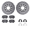 7512-74052 Drilled/Slotted Brake Rotors w/5000 Advanced Brake Pads Kit & Hardware [Silver], 2005-2013 Audi/Volkswagen, Position: - image 1