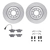 7512-74061 Drilled/Slotted Brake Rotors w/5000 Advanced Brake Pads Kit & Hardware [Silver], Fits Select Audi/Volkswagen, Positio - image 1