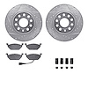 7512-74065 Drilled/Slotted Brake Rotors w/5000 Advanced Brake Pads Kit & Hardware [Silver], 2011-2015 Audi/Volkswagen, Position: - image 1