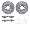 7512-74074 Drilled/Slotted Brake Rotors w/5000 Advanced Brake Pads Kit & Hardware [Silver], 1984-1992 Audi/Volkswagen, Position: - image 1