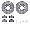 7512-74078 Drilled/Slotted Brake Rotors w/5000 Advanced Brake Pads Kit & Hardware [Silver], 1977-1977 Audi/Volkswagen, Position: - image 1