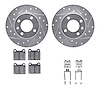 7512-74081 Drilled/Slotted Brake Rotors w/5000 Advanced Brake Pads Kit & Hardware [Silver], 1973-1980 Audi/Volkswagen, Position: - image 1
