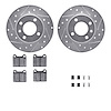 7512-74083 Drilled/Slotted Brake Rotors w/5000 Advanced Brake Pads Kit & Hardware [Silver], 1977-1977 Audi/Volkswagen, Position: - image 1
