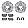 7512-74085 Drilled/Slotted Brake Rotors w/5000 Advanced Brake Pads Kit & Hardware [Silver], 2005-2018 Audi/Volkswagen, Position: - image 1