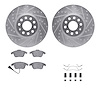 7512-74088 Drilled/Slotted Brake Rotors w/5000 Advanced Brake Pads Kit & Hardware [Silver], 2012-2020 Audi/Volkswagen, Position: - image 1