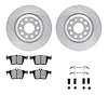 7512-74093 Drilled/Slotted Brake Rotors w/5000 Advanced Brake Pads Kit & Hardware [Silver], Fits Select Audi/Volkswagen, Positio - image 1