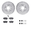 7512-74094 Drilled/Slotted Brake Rotors w/5000 Advanced Brake Pads Kit & Hardware [Silver], 2000-2000 Audi/Volkswagen, Position: - image 1
